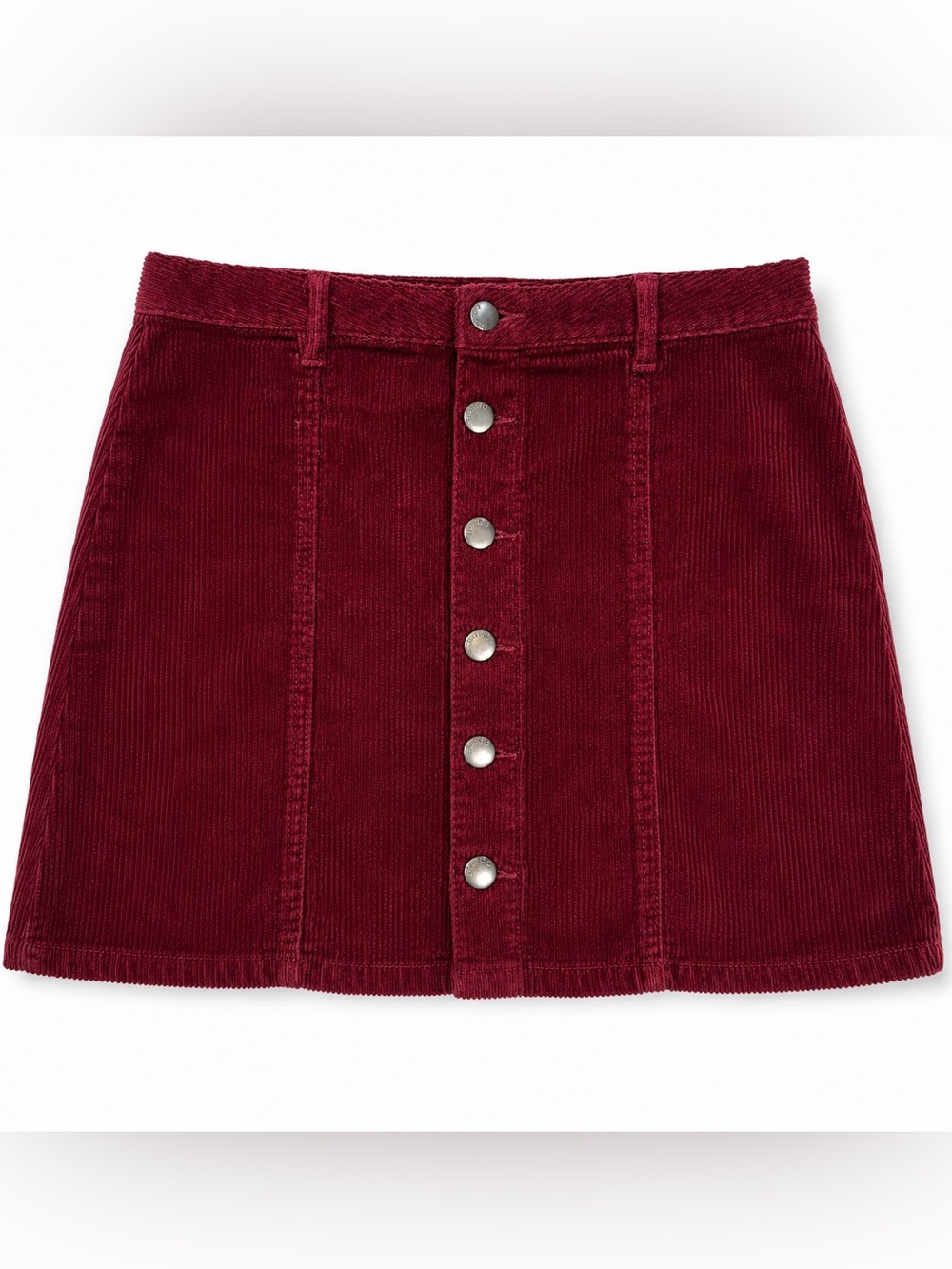 Bongo Y2K 2008 Burgundy Corduroy Button Front Mini Skirt M